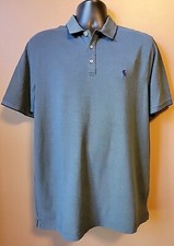 Hart Schaffner Marx Mens blue SS polo shirt with dk. blue emblem  Large
