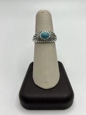 Sterling Silver Size 7.25 Band with Turquoise Stone