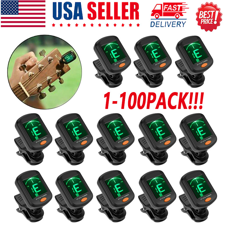 LCD Clip On Chromatic Acoustic Electric Guitar Bass Ukulele Banjo Violin Tuner