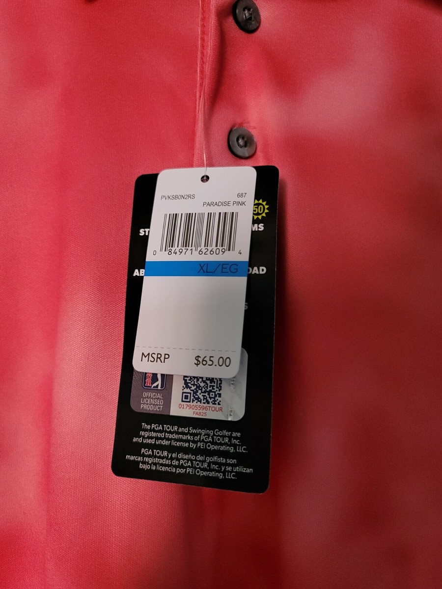 NWT Men's PGA Tour Polo Paradise Pink XL $65 MSRP | eBay