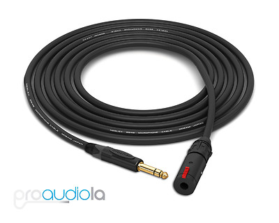 Mogami 2549 Headphone Extension | Neutrik Gold TRS to TRS Female | Black 35 Feet