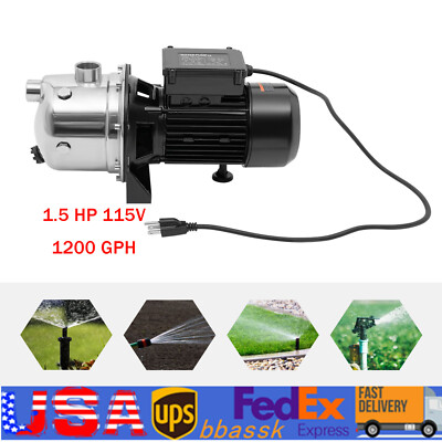 1.5 HP 115V Shallow Well Pump Garden Lawn Irrigation Water Jet Pump Stainless