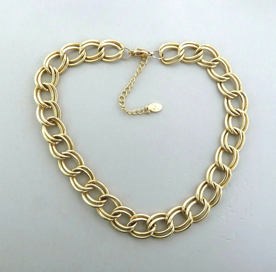 Robert Rose Gold Tone Double Loop Necklace 0.6x1619 Inch eBay