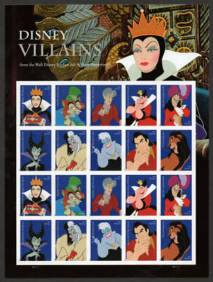 MALACK 5213 - 22 Disney Villains Full Sheet, VF OG NH sheet5213-22