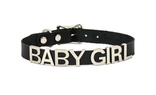 BABY GIRL Name Choker Necklace Collar Pendant Punk Goth Rave - Picture 9 of 12