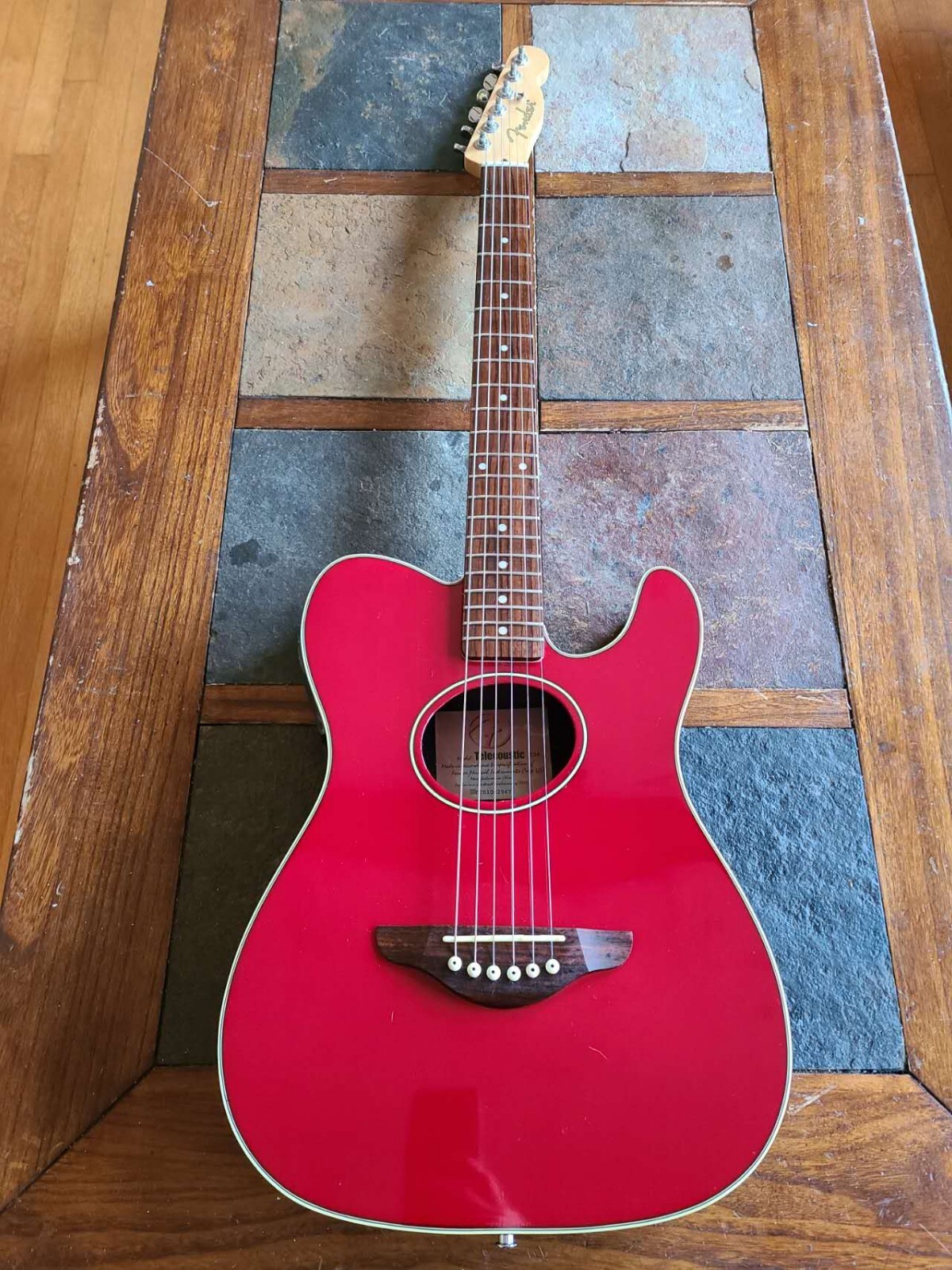 Fender Telecoustic thinbody acoustic/electric w/bag 2000s red eBay