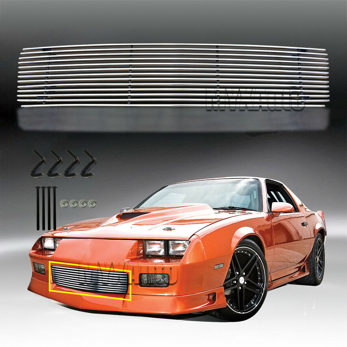 Fits 1988-1992 Chevy Camaro 88-92 Billet Grille Chrome Lower Bumper Grill Insert