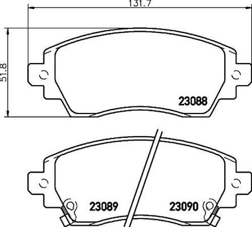 For Toyota - Corolla 1.4 1.6 1.9 2.0 1997-2002 (E11) Front Brake Pads Unipart - Picture 2 of 3