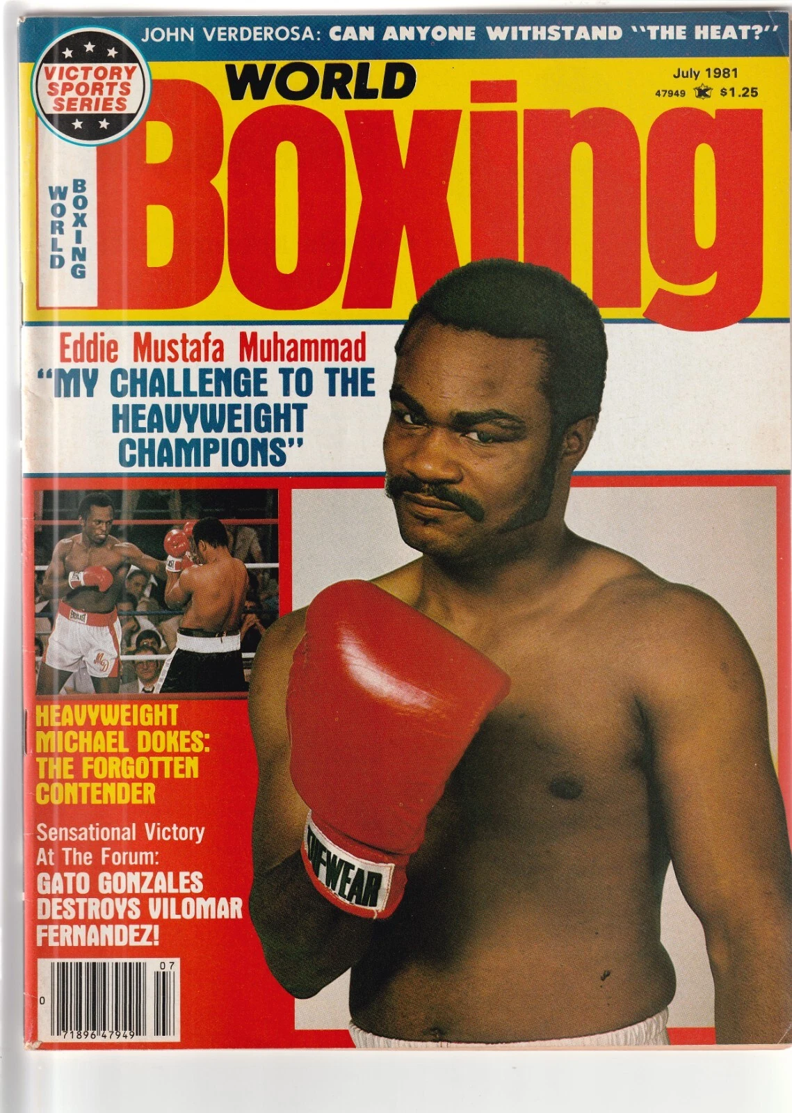 ワールドボクシングマガジン Eddie Mustafa Muhammad カバー 1981 年 7 月 - 画像1/3