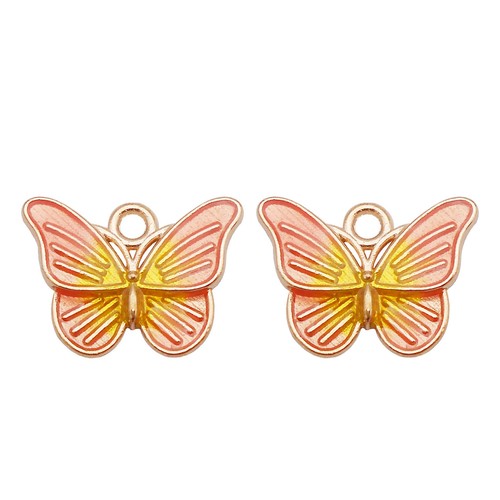 10 Pair MultiColor Enamel Butterfly Insect Charms Jewelry DIY Making Pendant - Picture 10 of 12