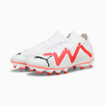 PUMA FUTURE MATCH FG / AG JR SOCCER CLEATS Youth Size 3 WHITE BLACK FIRE ORCHID