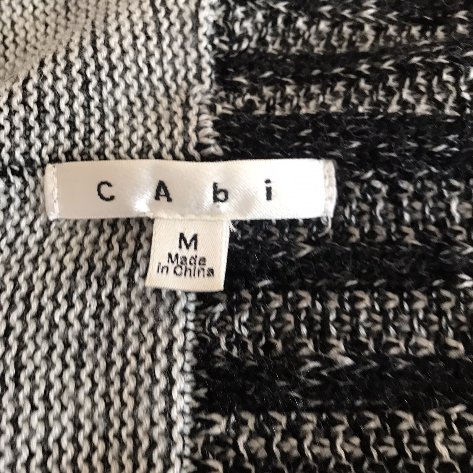 CAbi Medium Wool Blend Open Front Patchwork Cardi… - image 6