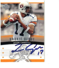 Auburn Jason Campbell autographed 2005 UD Rookie Debut Card #187