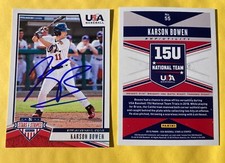 Karson Bowen 2019 USA Stars & Stripes #55 TCU Horned Frogs AUTO Baseball Signed