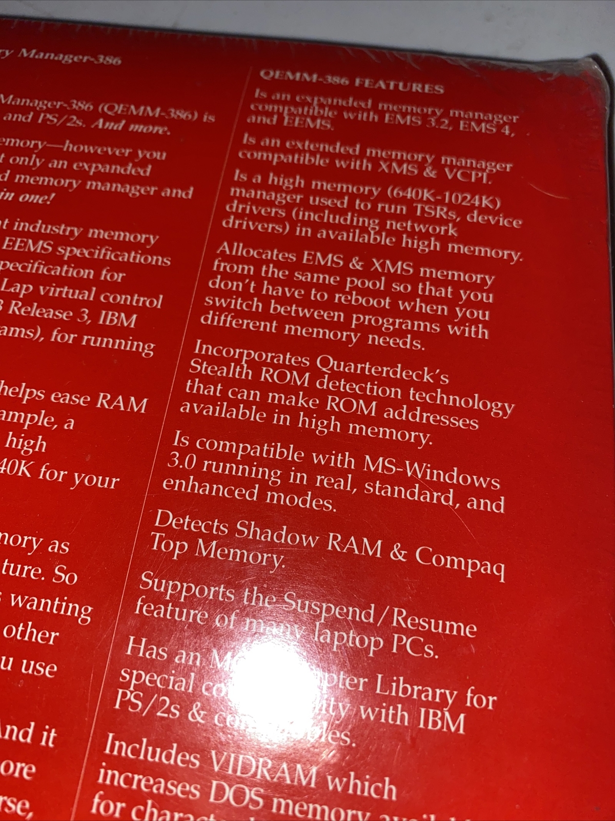 Quarterdeck Qemm 386 memory management software V6.0 3 1/2 Inch PS/2 PC ...