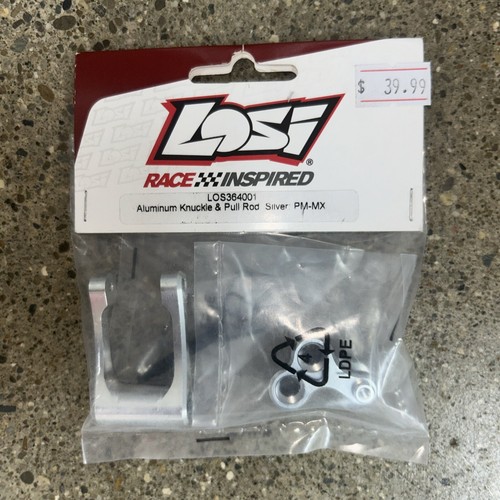 Losi LOS364001 Aluminum Knuckle & Pull Rod, Silver: Promoto-MX PM-MX - 第 1/2 張圖片