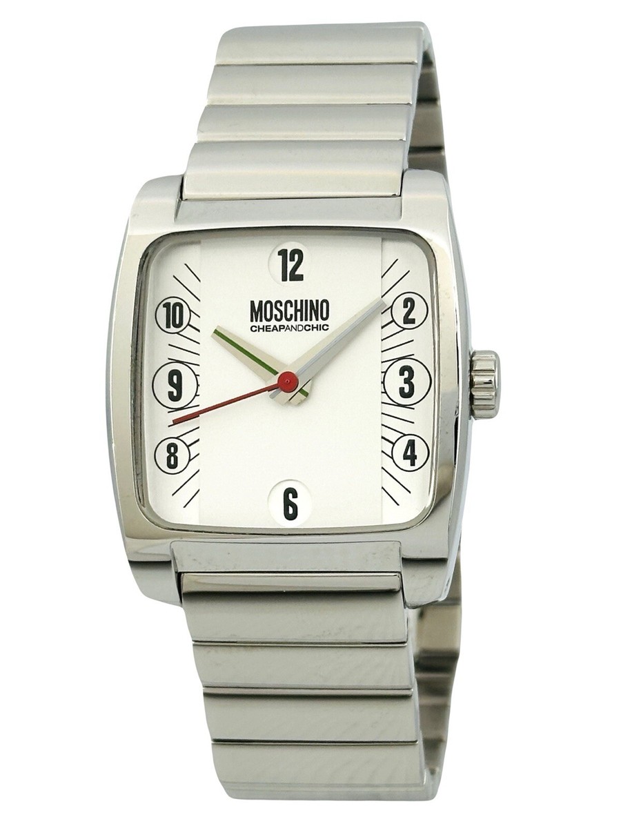 MOSCHINO MW0008 Unisex-I FEEL DANDY Silver & White Dial and