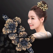 Fashion Women Rhinestone Flower Duckbill Hair Claws Hair Clip Accessories