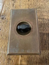 HUBBELL Antique EARLY Turn Snap Switch Brass On/Off VTG Arts & Crafts Electric