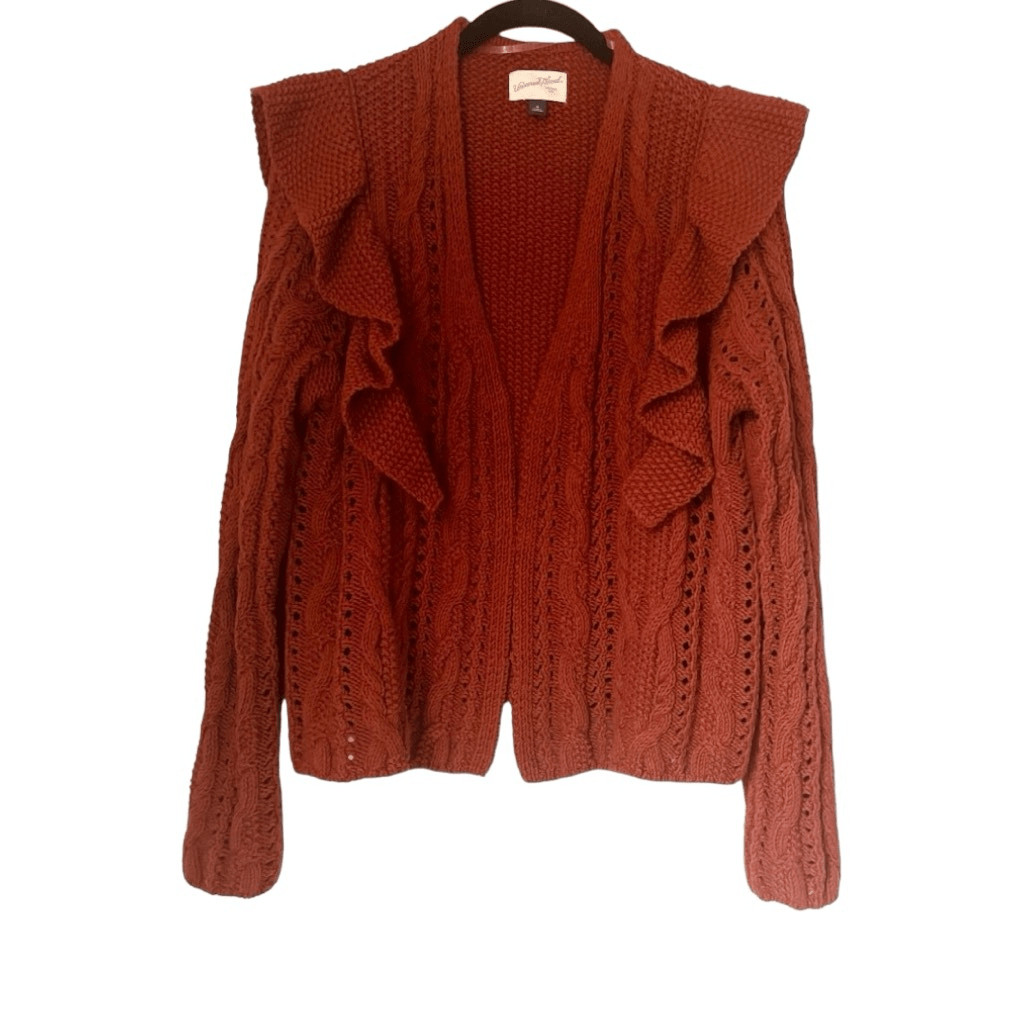 Universal Thread chunky knit open front Ruffled C… - image 2