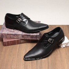 Summer Hollow Out Business Shoes Men British Genuine Leather Pointed Toe Sandals