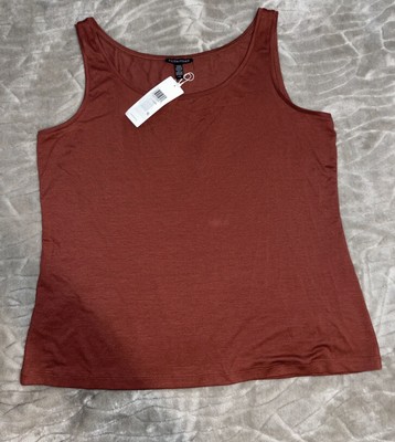 Eileen Fisher Fine Tencel Jersey Shell, Large