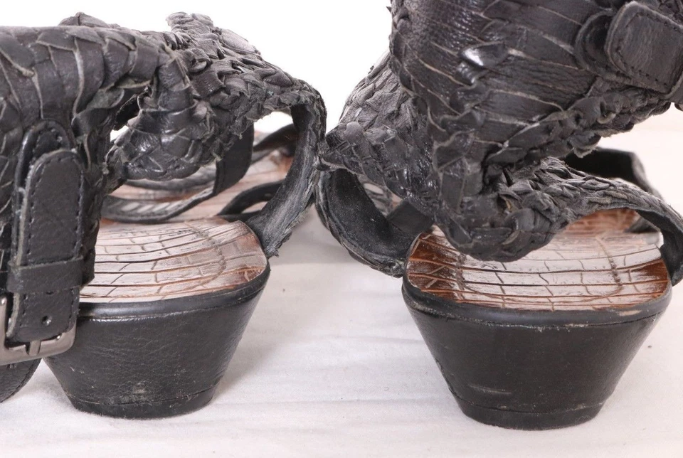 Sam Edelman 111709 Delia 角斗士编织镶嵌楔形凉鞋女式 8M — 第 4/4 张图片