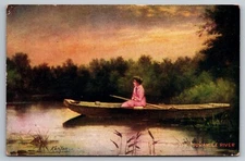 Woman Boating on the Suwanuee River. 1910 Georgia, Florida Postcard