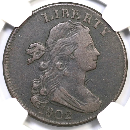 1802 S-240 R-3 NGC VF 25 Draped Bust Large Cent Coin 1c