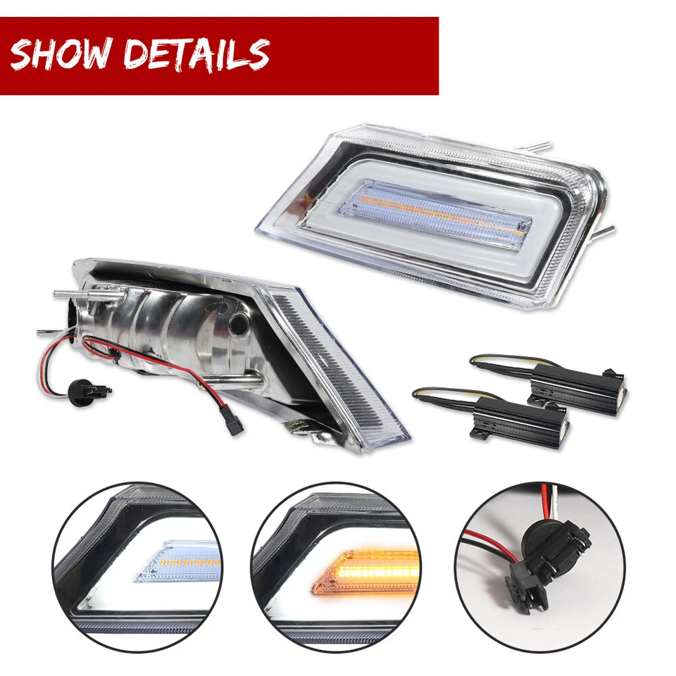 Luces de esquina intermitentes LED de señal de giro con retroceso transparente para Jeep Liberty 08-12 2X Foto 4 de 4