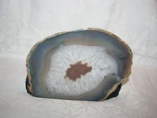 Vintage Geo Agate Chunk Slab 6-1/2" by 4-1/2" by 1" Thick Grayish/Blue/Green