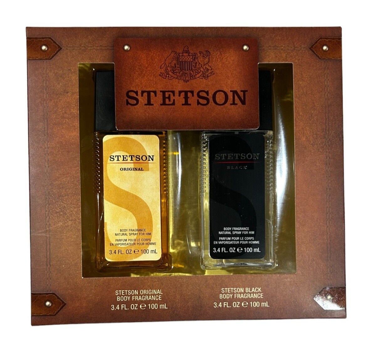 Stetson 2pc Body Fragrance Gift Set Original and Black 3.4 fl oz 