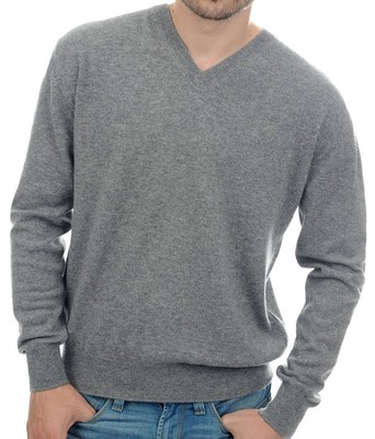 Balldiri 100/% Cashmere Kaschmir Damen Pullover 2-f/ädig V-Ausschnitt Anthrazit Meliert XXL Grey
