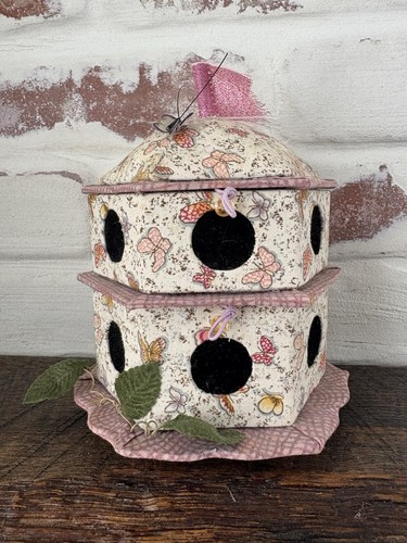 Caja de alfileres Birdhouse 2 compartimentos cojines coleccionables de tela Dritz baratija coser - Imagen 8 de 11