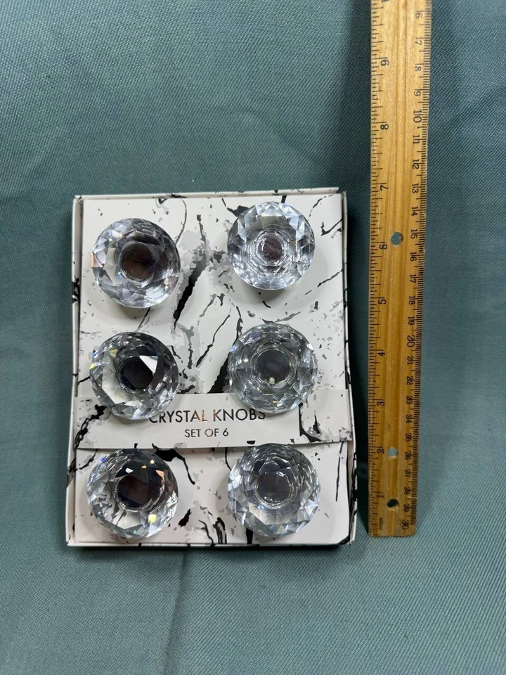 Nuevo Isaac Jacobs Juego de 6 Piezas Bolas de Cristal Gabinete Cajón Tirador Manija Perillas Foto 4 de 4