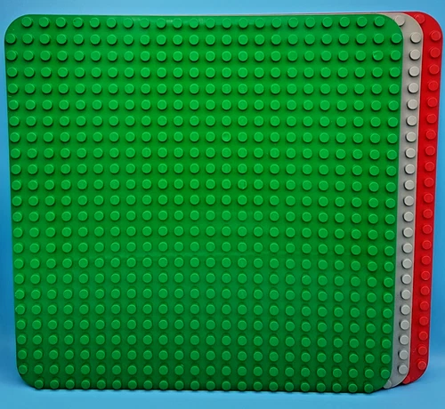 -Gereinigt- Lego Duplo Grundbauplatte 38x38cm grün rot grau 24x24 Noppen