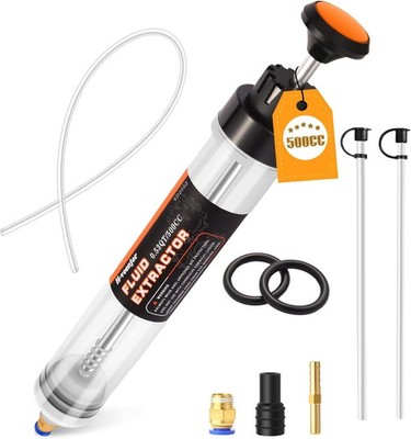 500 CC Automotive Fluid Extractor Pump, Oil Change Syringe with Extra 32'' Soft H