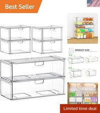 Acrylic Stackable Organizers - 6 Clear Drawers for Elegant Home Storage