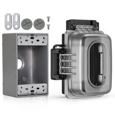 1 Gang Weatherproof Exterior in Use Outlet Cover and Box Kit, Horizontal/Vert...
