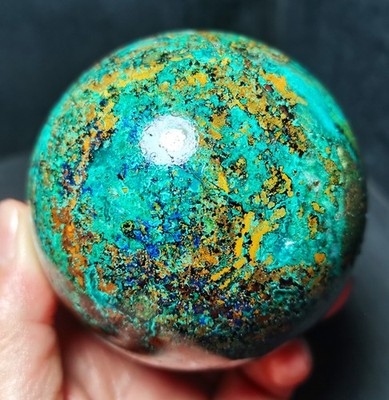 RARE 620G Natural Malachite Turquoise Blue Copper Ore Symbiotic Ball R2299