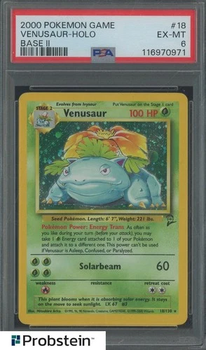 2000 Pokemon Game Base II #18 Venusaur Holo PSA 6 EX-MT