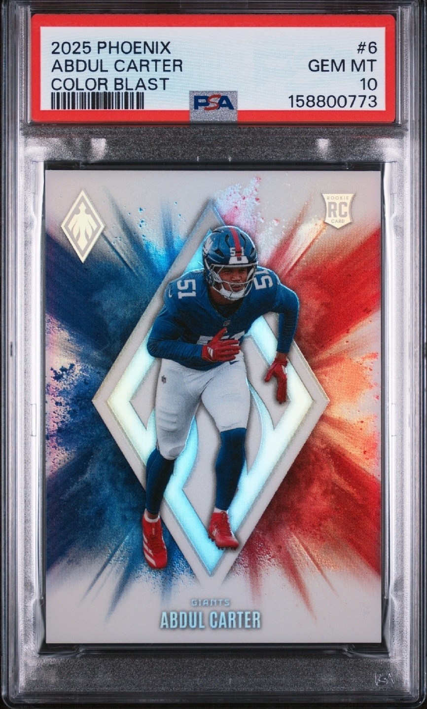 2025 Panini Phoenix - Color Blast Abdul Carter #6 (RC) PSA 10 🔥