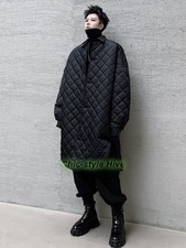 Men's Autumn Winter Dark Loose Cotton Jacket Mid-Length Coat Trendy
