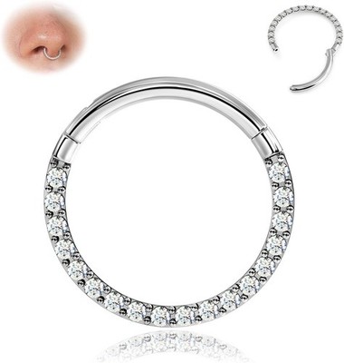 Scharnier CZ Septum Piercing 316L Edelstah Nasenring Creolen für Damen 20G/18G/1