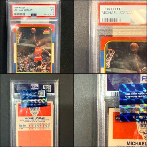 1986 FLEER #57 MICHAEL JORDAN Rookie Graded - PSA 1