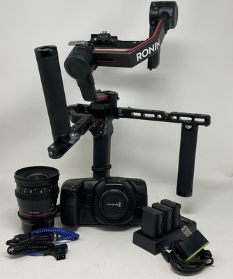 Blackmagic pocket cinema camera 4k bundle - with lens & gimbal -  MISSING PARTS