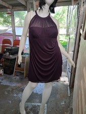 Purple DAVID'S Bridal Dress Knee Length Sleeveles High Neck Size 22 Nwt