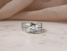 Sterling silver wedding rings.Affordable sparkling cubic zirconia bands