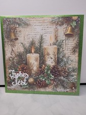 Weihnachtskarte Kerzen 16x16 cm mit Umschlag Weihnachten Karte Handgemacht NEU