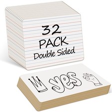 32 Pack Dry Erase Boards, 9"x12" Double Sided Easel Small Whiteboards with Lines